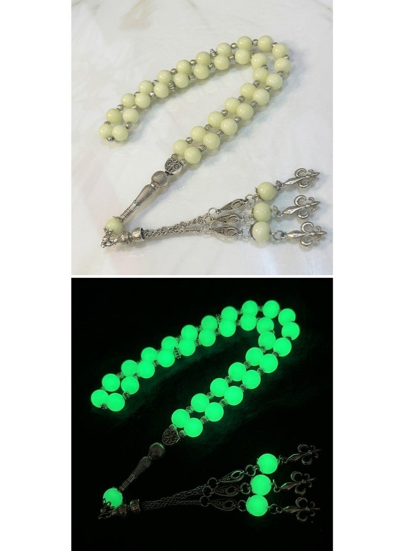 Al Noor Foundation Genuine Energy Stone Glow-in-the-Dark Prayer Beads – Elegant Design with Unique Luminous Effect & a Distinctive Spiritual Experience - Image 3