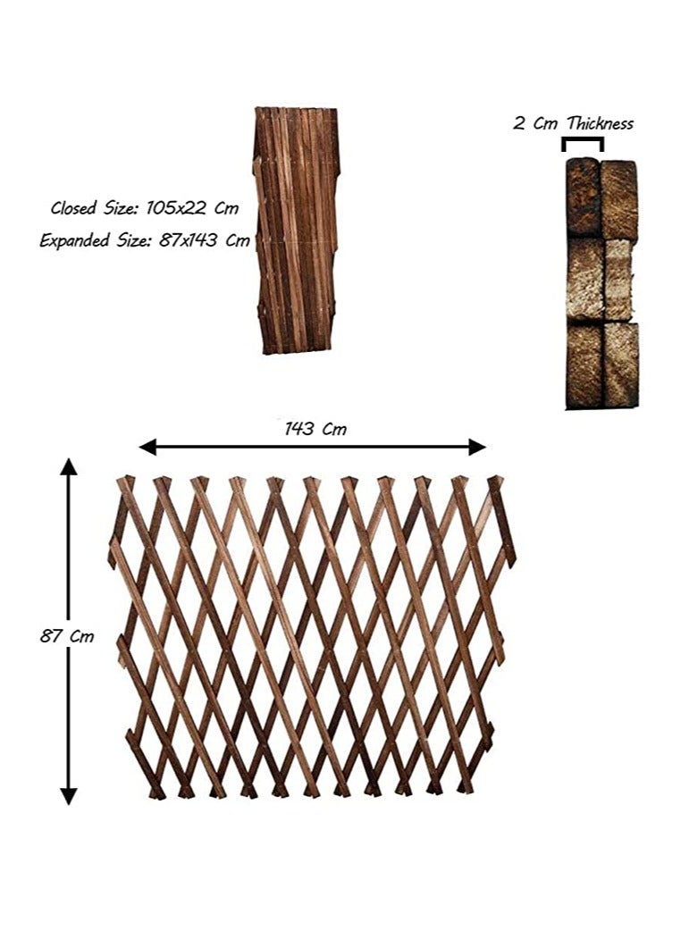 Generic 𝐅𝐅𝐃 Expandable Wooden Picket Fence Wooden Garden Fence Portable Extendable Wicker Wood Fence Wooden Picket Fence Trellis Plant Vine Climbing Frame Fence  - Image 2