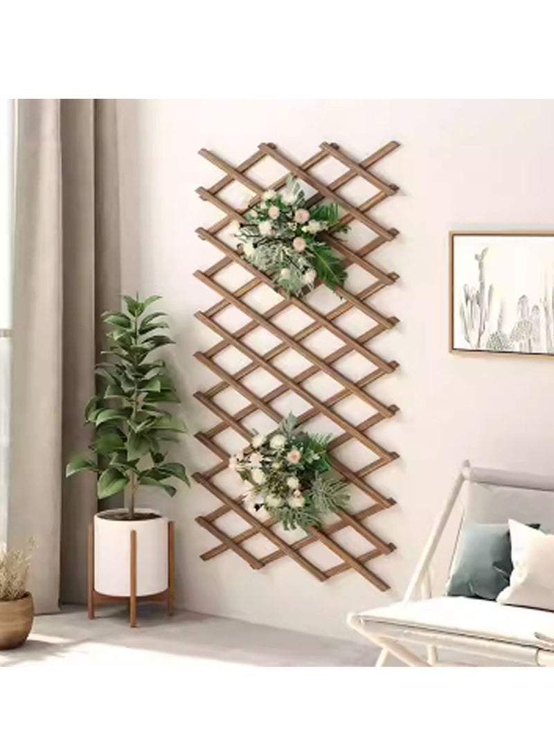Generic 𝐅𝐅𝐃 Expandable Wooden Picket Fence Wooden Garden Fence Portable Extendable Wicker Wood Fence Wooden Picket Fence Trellis Plant Vine Climbing Frame Fence  - Image 4