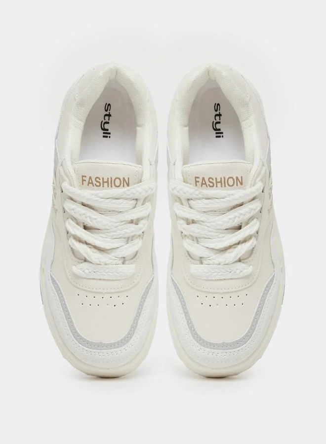 Styli Styli Chunky Sole Lace Up Sneakers