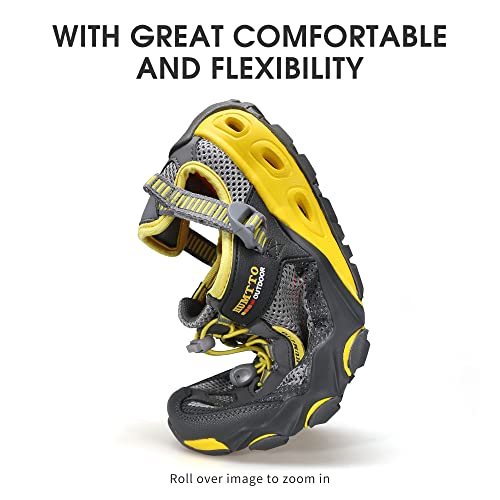 HUMTTO Men's Amphibious Water Shoes - Outdoor Hiking Sandals for Men Summer Non-Slip Quick Drying Water Sandals River Shoes 7.5-8 Grey - Image 4