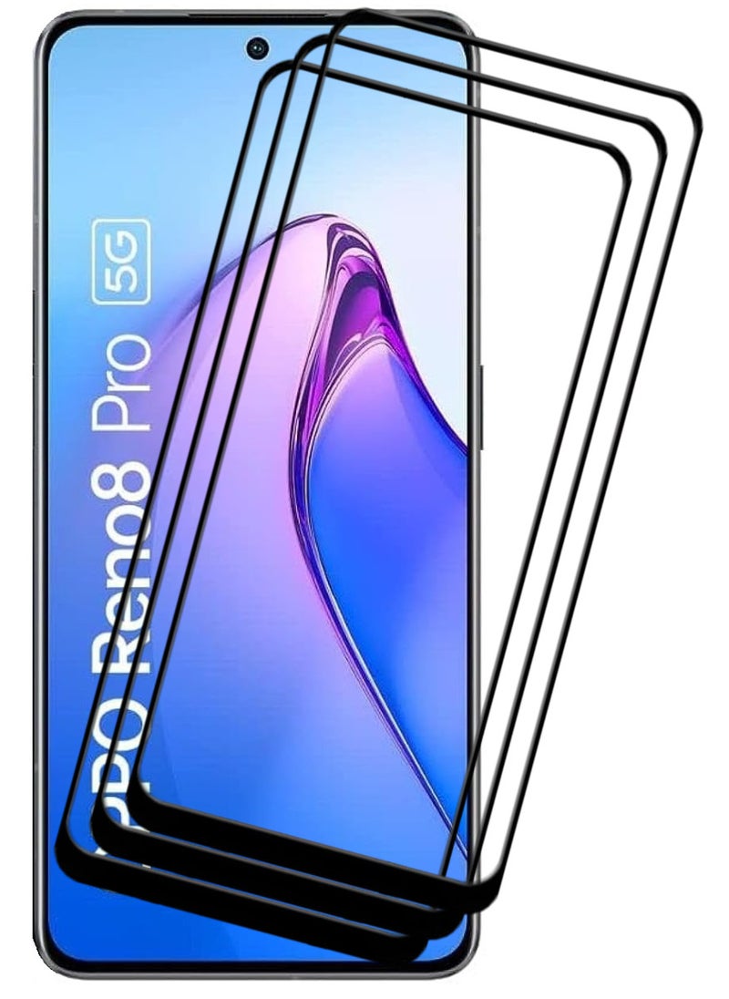 ACLIX 3 Pieces Antistatic ESD Dustproof Premium Quality High Definition Tempered Glass Screen Protector Designed For Oppo Reno8 Pro - Image 1