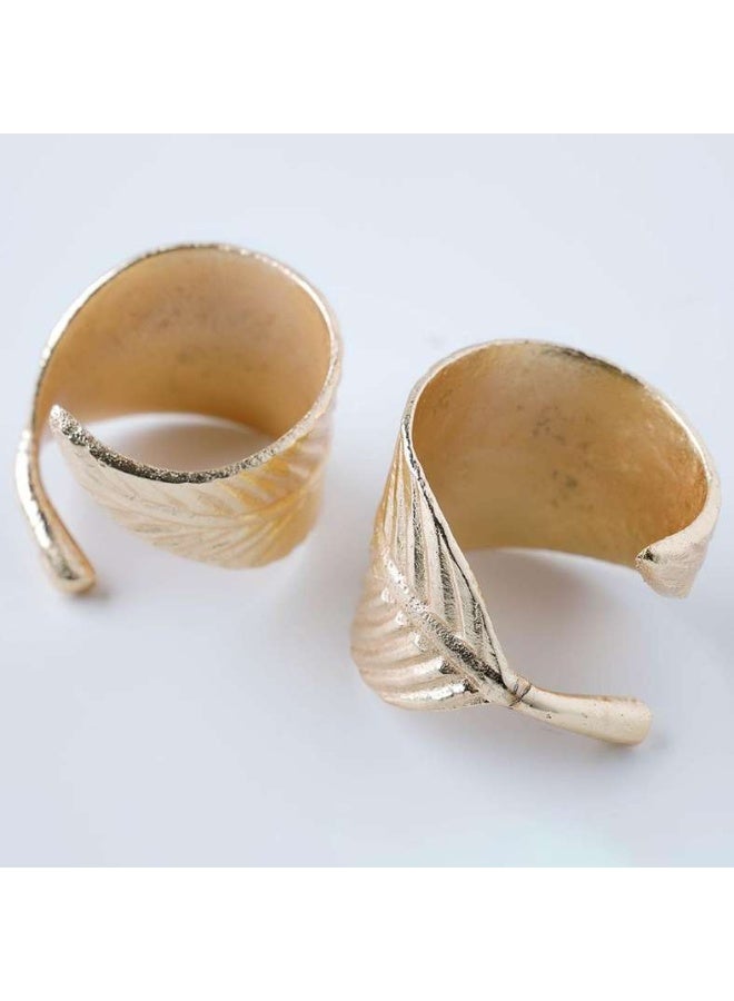 Pan Home GOLDEN LEAF S/2 NAPKIN RING GOLD - Image 2