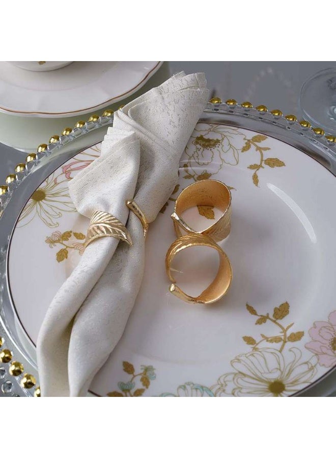 Pan Home GOLDEN LEAF S/2 NAPKIN RING GOLD - Image 1