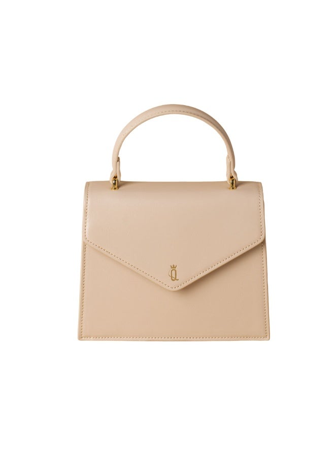 Luxury Women’s Top Handle Bag - Classic Style Beige Handbag - Image 1