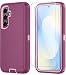 ONOLA Phone Case for Samsung Galaxy S25 FE Case with HD Screen Protector Heavy Duty Shockproof Dropproof 3Layer Cover Phone Case for Galaxy S25 FE 67WineRedPink - Image 2