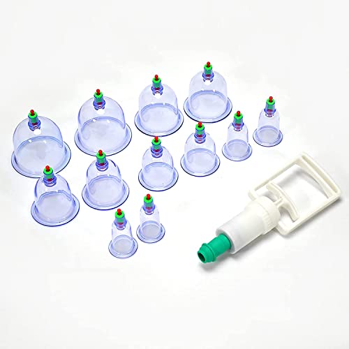 Birud 12 Pcs Massage Cans Cups Vacuum Cupping Kit Pull Out Vacuum Apparatus Therapy Relax Massager Body Suction Pumps Hijama Cupping Kit Set - Image 1