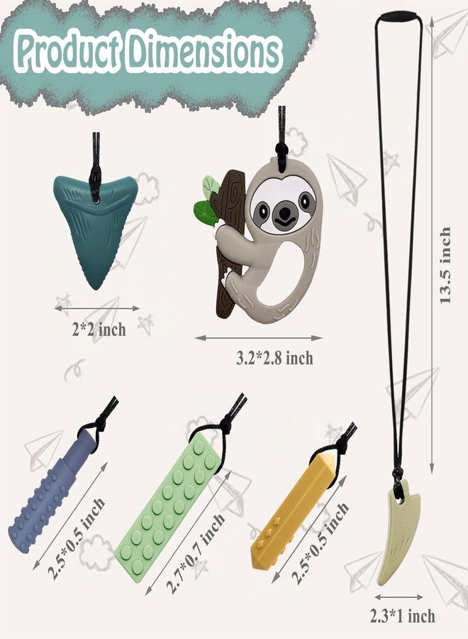 MaberryTech Direct Chew Necklaces for Sensory Kids 6 PCS, Chewy Necklaces Sensory Toys for Boys Girls Children with Autism, ADHD, Anxiety, Oral Motor Stimulation, Silicone Teething Necklace BPA Free - Image 2