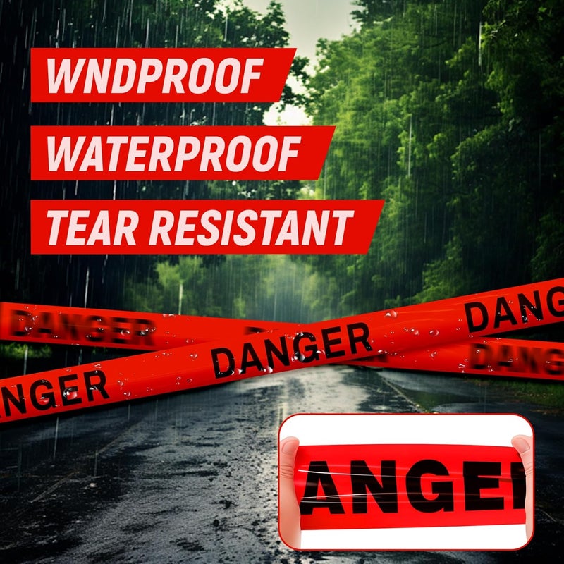 TopSoon Caution Barricade Tape Non-Adhesive Barrier Tape Construction Halloween Party Decoration (3Pack Danger Tape, 1000 Feet) - Image 4