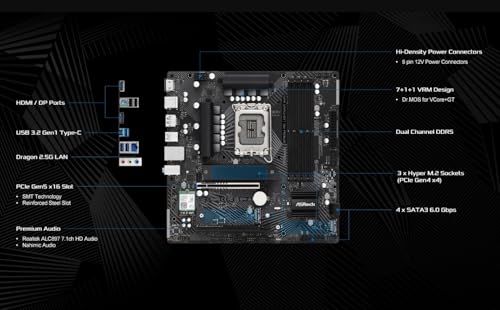 ASRock B760M PG Lightning WiFi يدعم الجيل الثالث عشر والجيل الثاني عشر ومعالجات Intel Core من الجيل التالي (LGA1700) - Image 3