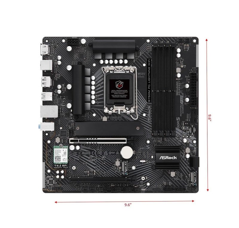 ASRock B760M PG Lightning WiFi يدعم الجيل الثالث عشر والجيل الثاني عشر ومعالجات Intel Core من الجيل التالي (LGA1700) - Image 2