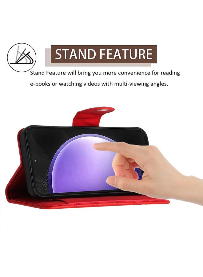 S-TOP Case For Samsung Galaxy S24+ 5G Rhombic Texture Flip Leather Phone Case with Lanyard - Image 3