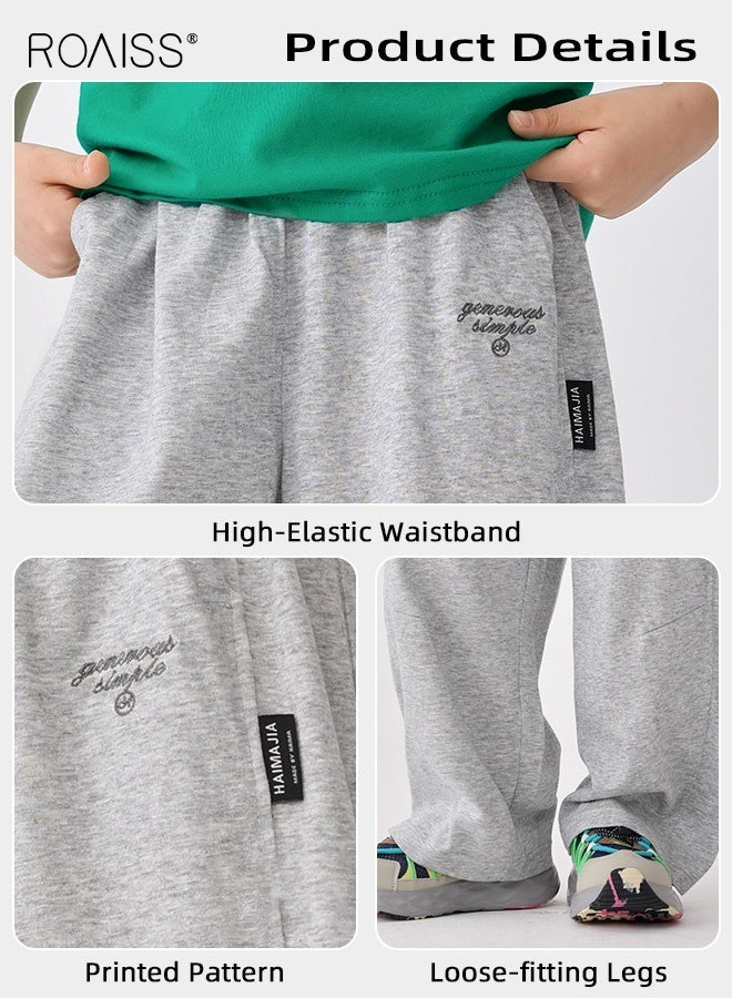 roaiss Boys Summer Sweatpants, Elastic Waist Pants with Side Pockets, Moisture-wicking Quick-dry Sport Pants, Comfortable Breathable Slacks, Casual Versatile Trousers for Boys, Suitable for Daily Wear and Outdoor Activities - Image 4