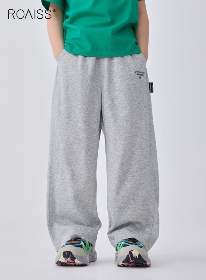 roaiss Boys Summer Sweatpants, Elastic Waist Pants with Side Pockets, Moisture-wicking Quick-dry Sport Pants, Comfortable Breathable Slacks, Casual Versatile Trousers for Boys, Suitable for Daily Wear and Outdoor Activities - Image 1