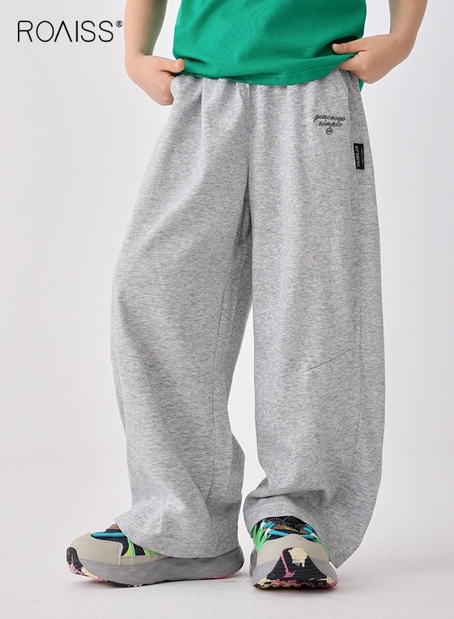roaiss Boys Summer Sweatpants, Elastic Waist Pants with Side Pockets, Moisture-wicking Quick-dry Sport Pants, Comfortable Breathable Slacks, Casual Versatile Trousers for Boys, Suitable for Daily Wear and Outdoor Activities - Image 3