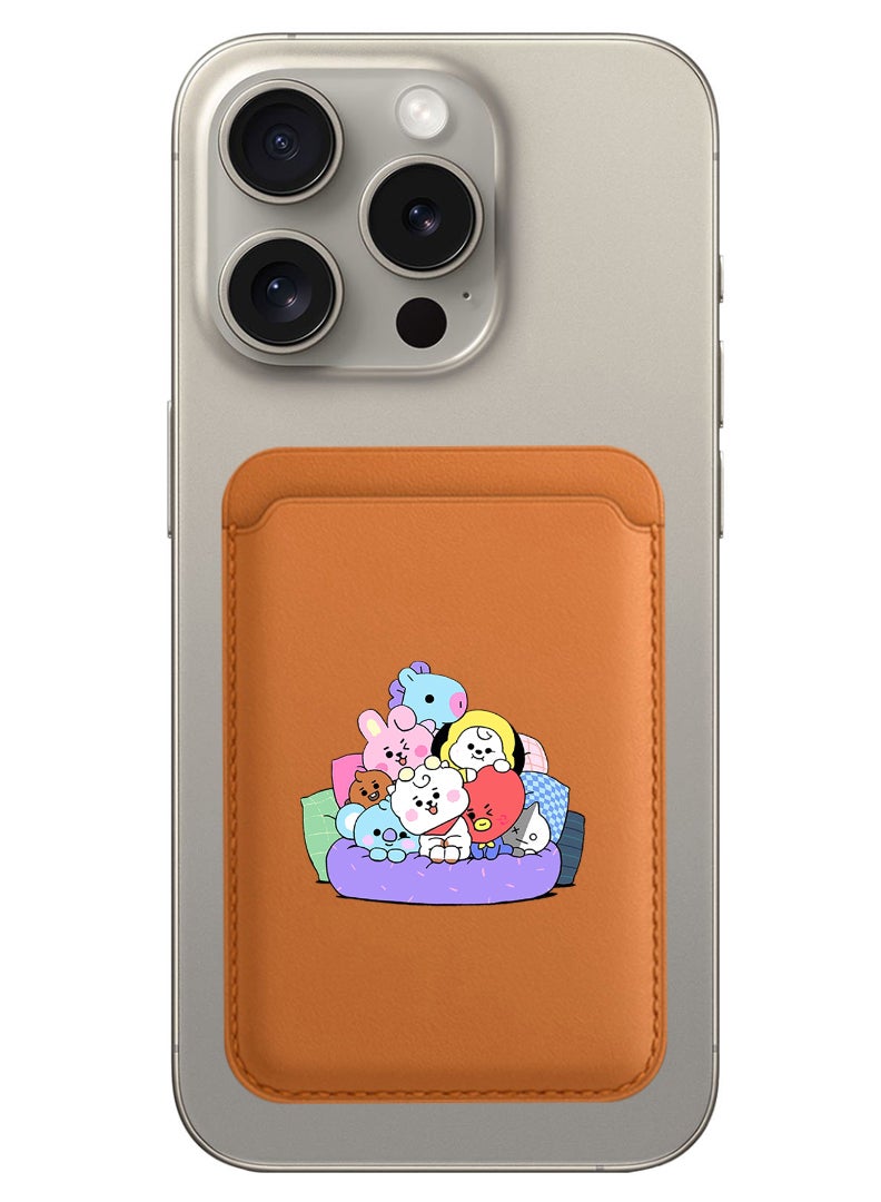 Theodor Magnetic Wallet, Compatible with MagSafe Wallet, for iPhone Wallet, for iPhone 16/15/14/13/12 Series, Not for iPhone 13/12 mini, 3 Card Holder, Vegan Leather, Brown - cute pets - Image 1