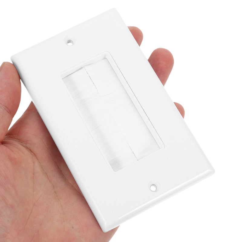 2pcs Wall Brush Pass-Through Plate Panel Multimedia Wall Insert Brush Plate For Efficient Cable Management Prevents Cable Disarray - Image 3