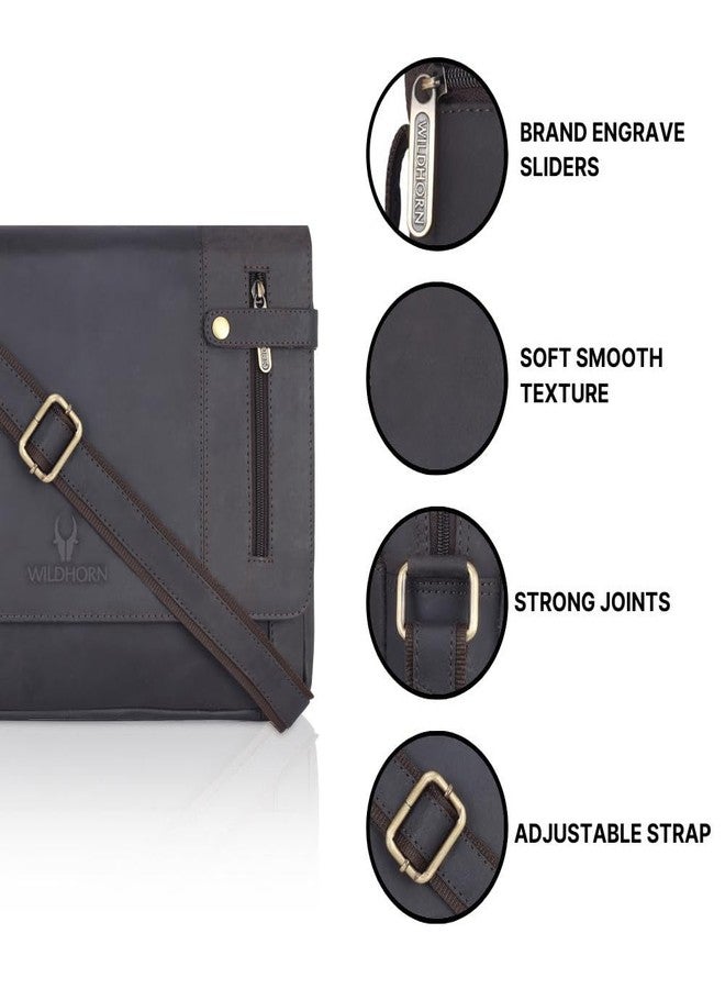 WildHorn Genuine Leather Laptop Messenger Bag for Men | Stylish Office Bag with a Padded Laptop Compartment & Adjustable Strap | Designed to Fit Laptops up to 14 Inches | Backed by a 1-Year Warranty - Image 5