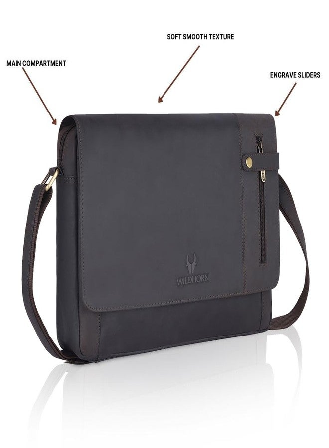 WildHorn Genuine Leather Laptop Messenger Bag for Men | Stylish Office Bag with a Padded Laptop Compartment & Adjustable Strap | Designed to Fit Laptops up to 14 Inches | Backed by a 1-Year Warranty - Image 3