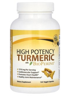 Divine Health High Potency Turmeric With BioPerine 120 Veggie Capsules 