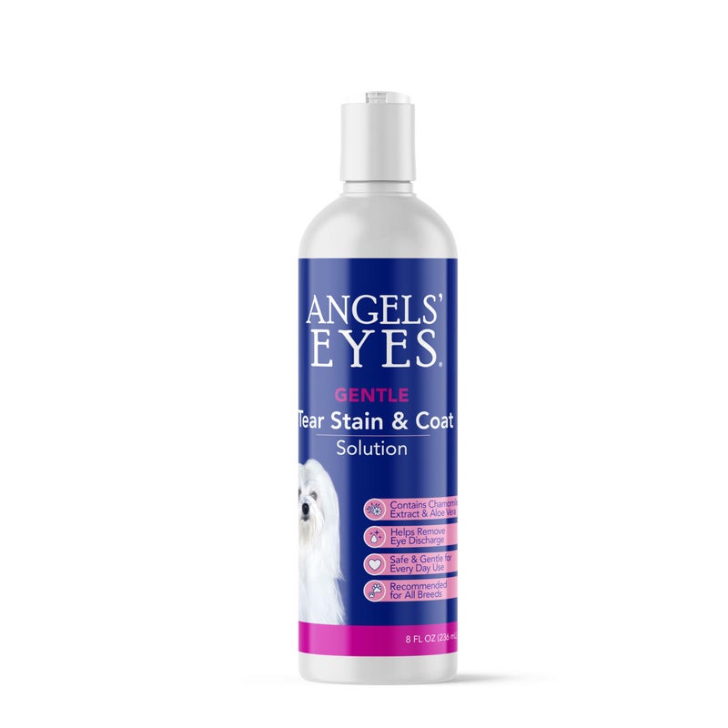 ANGELS' EYES Gentle Tear Stain Solution for Dogs and Cats | 8 oz Solution for Eye Area and Face | Remove Discharge, Dirt, Tear Stains, and Mucus - Image 1