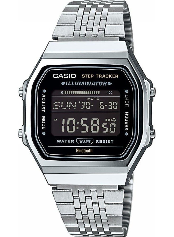 كاسيو ساعة كاسيو الرقمية للجنسين بحركة كوارتز مع سوار من الفولاذ المقاوم للصدأ ، فضية، سوار - Image 1