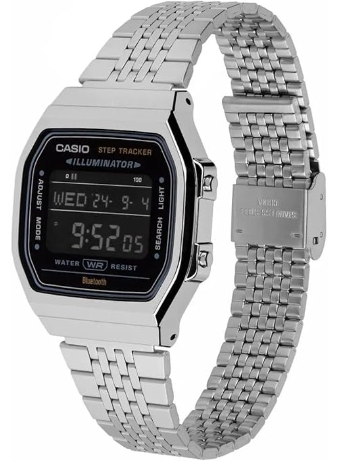 كاسيو ساعة كاسيو الرقمية للجنسين بحركة كوارتز مع سوار من الفولاذ المقاوم للصدأ ، فضية، سوار - Image 2