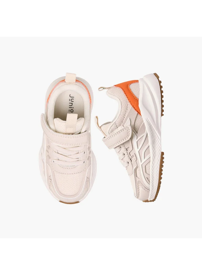 جونيورز Boys Panelled Sneakers with Hook and Loop Closure