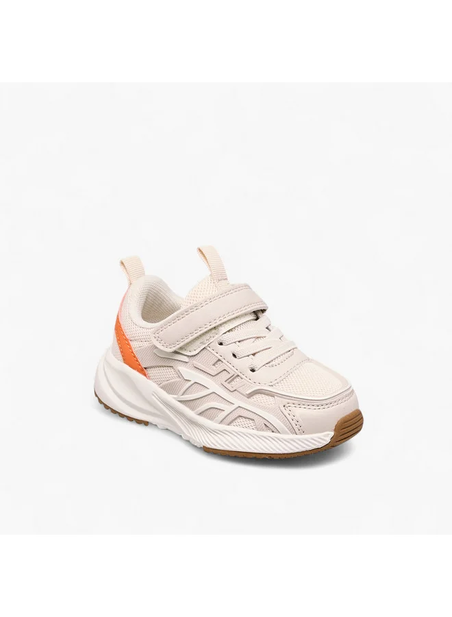 جونيورز Boys Panelled Sneakers with Hook and Loop Closure