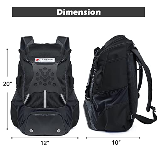 VIGEGARI Youth Baseball Backpack - Adults Bat Bag, Softball Equipment & Accessories Holder for Bat, Glove, Helmet, Shoes - Image 2