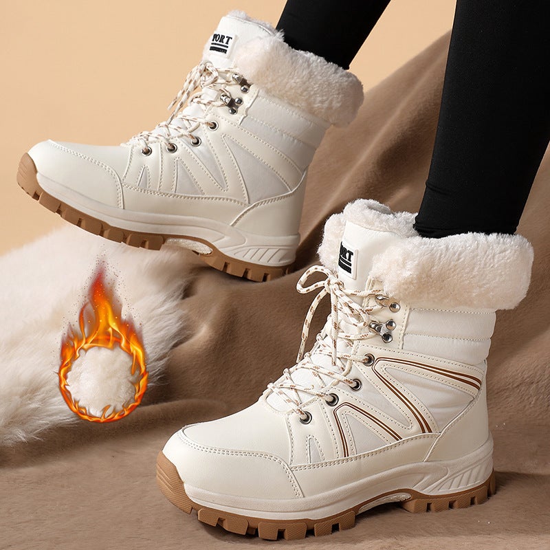 Foreign Trade Large Size 43 Women''s Snow Boots Winter Warm Fleece-Lined Waterproof Shoes Cotton Shoes Non-Slip Northeast Outdoor Sports - Image 2