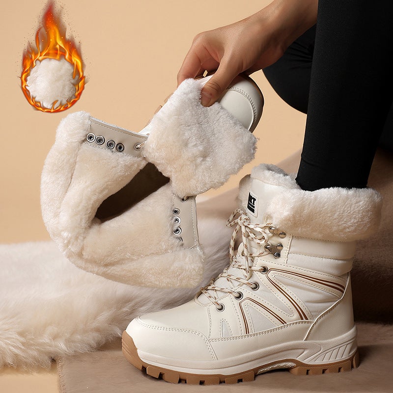 Foreign Trade Large Size 43 Women''s Snow Boots Winter Warm Fleece-Lined Waterproof Shoes Cotton Shoes Non-Slip Northeast Outdoor Sports - Image 5