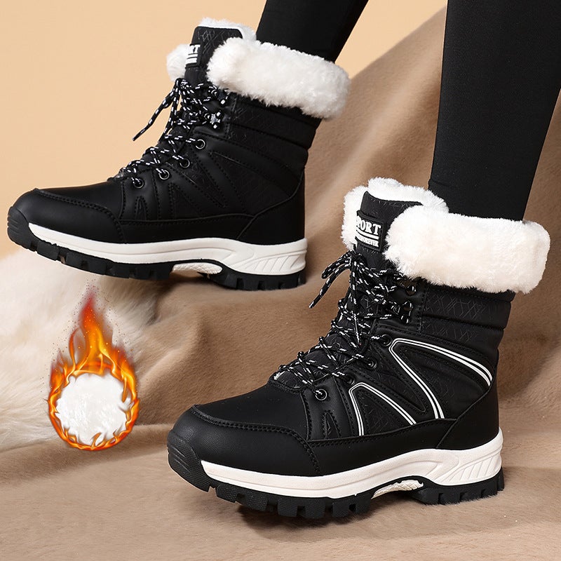 Foreign Trade Large Size 43 Women''s Snow Boots Winter Warm Fleece-Lined Waterproof Shoes Cotton Shoes Non-Slip Northeast Outdoor Sports - Image 4