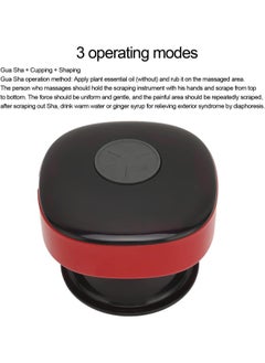 silvercnc Electric Cupping Therapy, Hot Compress Vacuum Gua Sha Scraping Massager Cupping for Household (Red) 