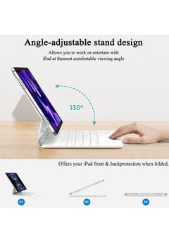 QPHWHFQ QPHWHFQ Magic Keyboard for iPad Air 11"(M3,2025 / M2,2024)/iPad Air 4/5, iPad Pro 11 Inch(2018/2020/2021/2022), Wireless Backlit iPad Keyboard Case with Support, Multi-Touch Trackpad, English.  - Image 3
