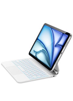 QPHWHFQ Magic Keyboard for iPad Air 11"(M3,2025 / M2,2024)/iPad Air 4/5, iPad Pro 11 Inch(2018/2020/2021/2022), Wireless Backlit iPad Keyboard Case with Support, Multi-Touch Trackpad, English.