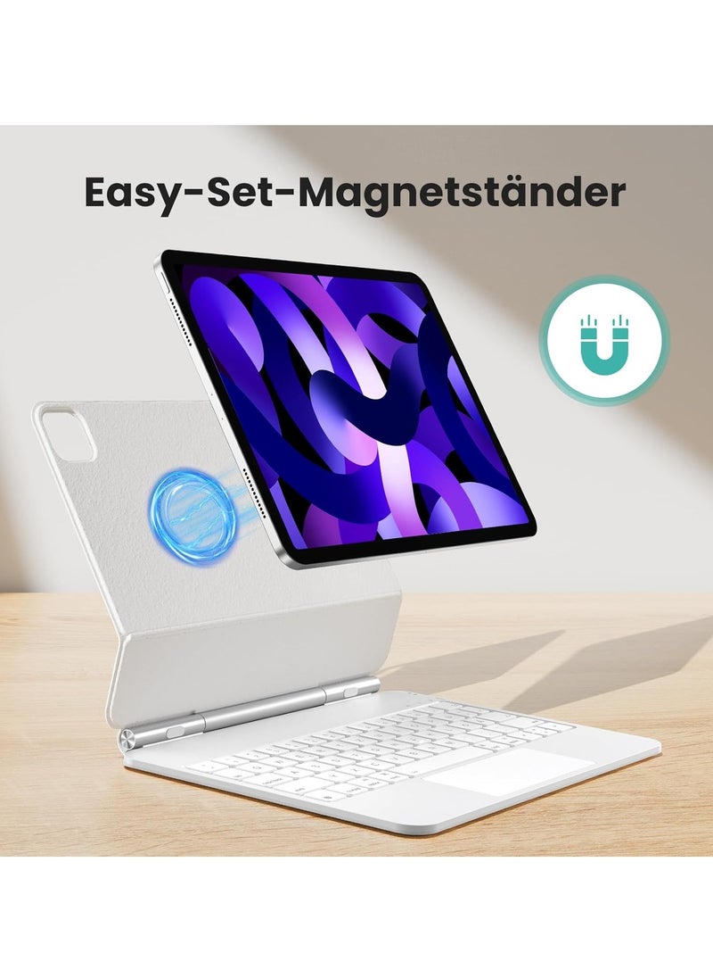 QPHWHFQ - QPHWHFQ Magic Keyboard for iPad Air 11"(M3,2025 / M2,2024)/iPad Air 4/5, iPad Pro 11 Inch(2018/2020/2021/2022), Wireless Backlit iPad Keyboard Case with Support, Multi-Touch Trackpad, English. - Image 1