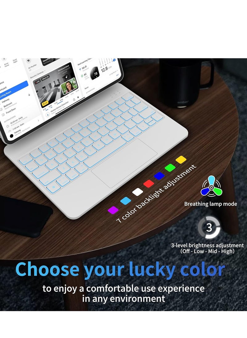 QPHWHFQ - QPHWHFQ Magic Keyboard for iPad Air 11"(M3,2025 / M2,2024)/iPad Air 4/5, iPad Pro 11 Inch(2018/2020/2021/2022), Wireless Backlit iPad Keyboard Case with Support, Multi-Touch Trackpad, English. - Image 1