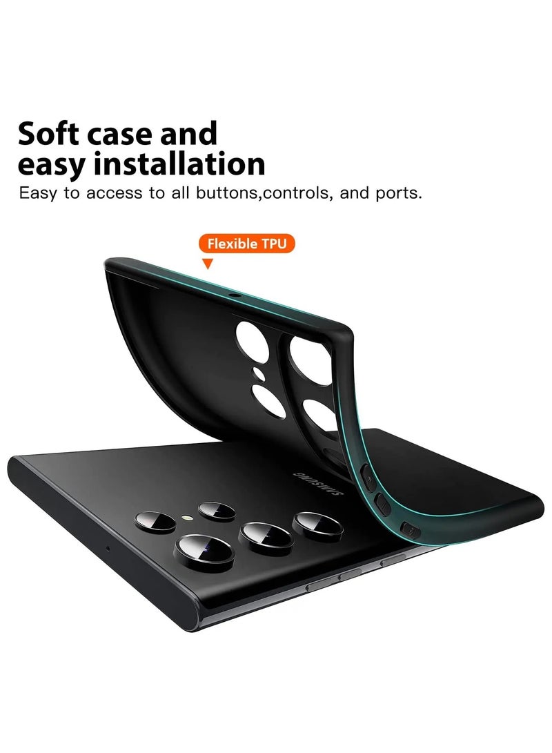 Samsung Galaxy S24 Ultra Case Cover Soft Black Slim fit TPU Case Light weight Back Cover Matte Finish Shockproof Protective Cover - Image 3