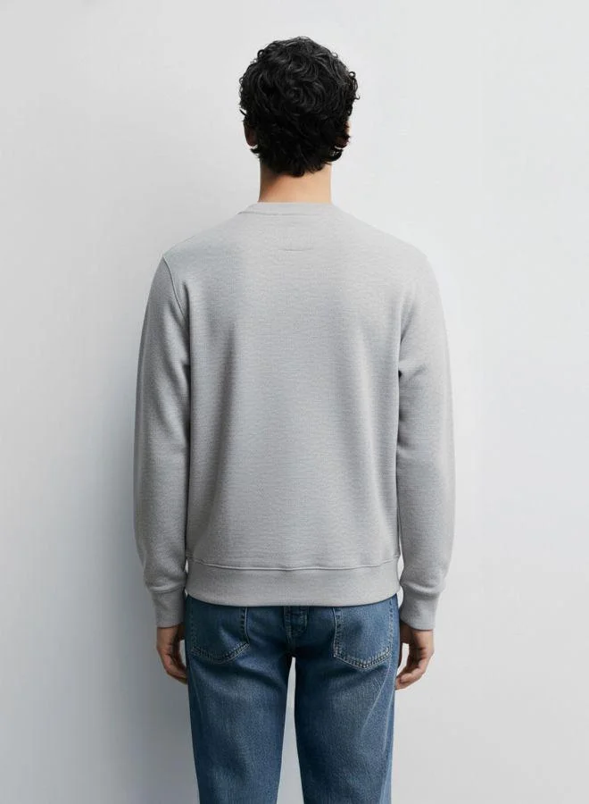 The Indian Garage Co Men Relaxed Fit Embroidered Crew Neck Full Sleeves Sweatshirt