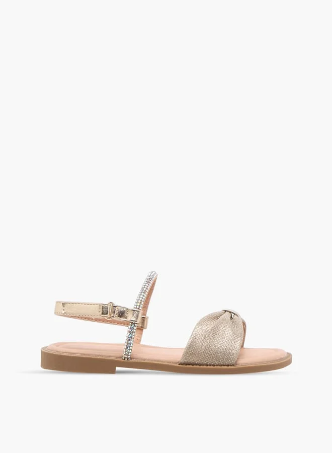 جونيورز Girls Embellished Sandals with Hook and Loop Closure Ramadan Collection