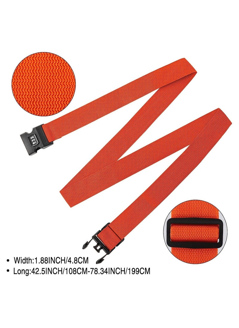 Generic 2 Pack Luggage Straps, Lock Buckle Strap Adjustable Waist Belt For Suitcase With Travel Belt Accessory (Orange)  - Image 3