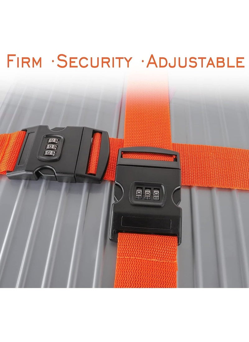 Generic 2 Pack Luggage Straps, Lock Buckle Strap Adjustable Waist Belt For Suitcase With Travel Belt Accessory (Orange)  - Image 2