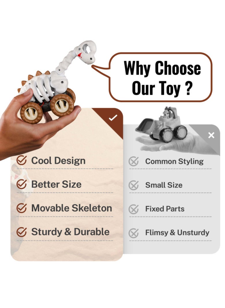 COZEEFY Dinosaur Car Truck Toys and Pull Back Vehicle ，Gift Toys Car for Kids Age 1-6 - Image 3
