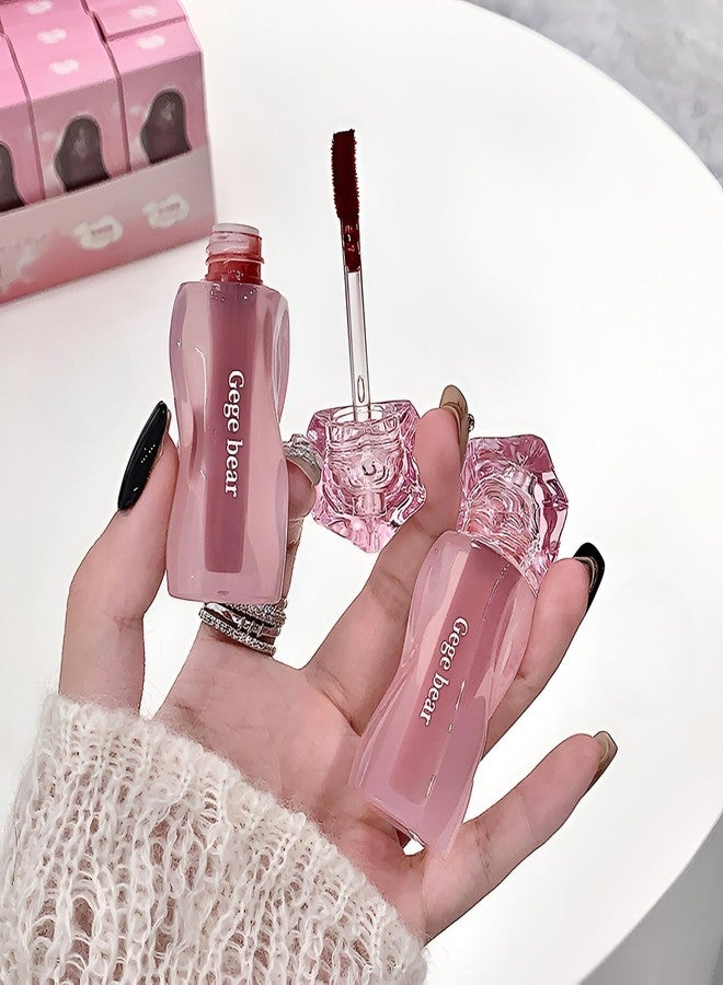 Gege Bear Lip Mud Matte Cream | Waterproof Long Lasting Lipstick Combo Set for Women | Lightweight Lips Color for Daily Use | Glossy Finish with Multicolor Shades Like Red, Brown or Baby Pink | Perfect Lipcare of All Girls (02# Lychee White Peach, 2g) - Image 1