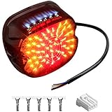 NTHREEAUTO Smoked LED Tail Light Brake Turn Signal Light Low Profile Taillights Compatible with Harley Road King, - Image 1