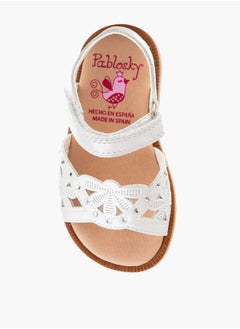 Pablosky Girls' Cutout Detail Sandals with Hook and Loop Closure  - Image 4