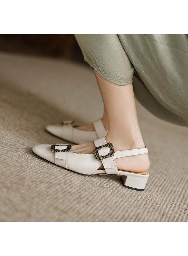 AME Baotou Backless Sandals 2025 New Round Toe Youthful Fashionable Versatile Strap Buckle Sandals For Women - Image 3