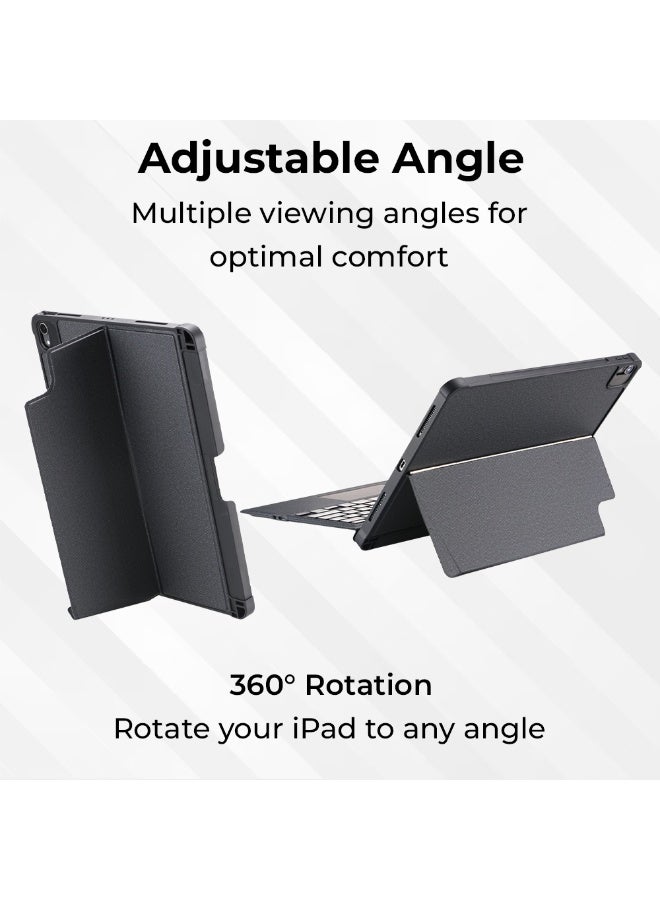 glassology iPad 10.9 10th Gen 2022 Keyboard Case with Trackpad Detachable Backlit Keyboard 7 Colors, Smart Connector, Multi-Angle Stand, Portrait & Landscape Modes - Image 3