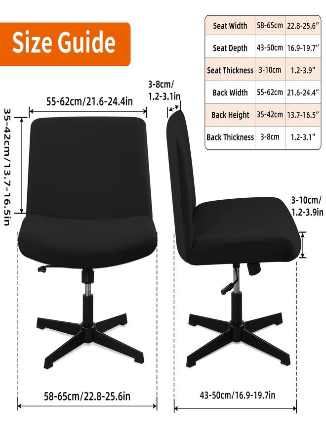 Fuloon Criss Cross Chair Cover, Waterproof, Stretchable, Solid, Suited for Armless/Office/Desk/Mid Back Wide Seat/Computer/Task/Vanity/Accent Chair (Black) - Image 3